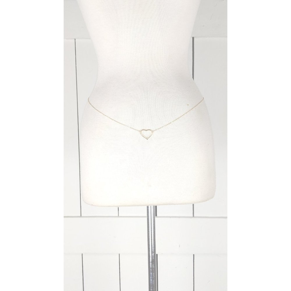 Gold metal heart chain link dainty lightweight skinny belly chain belt - Picture 3 of 5